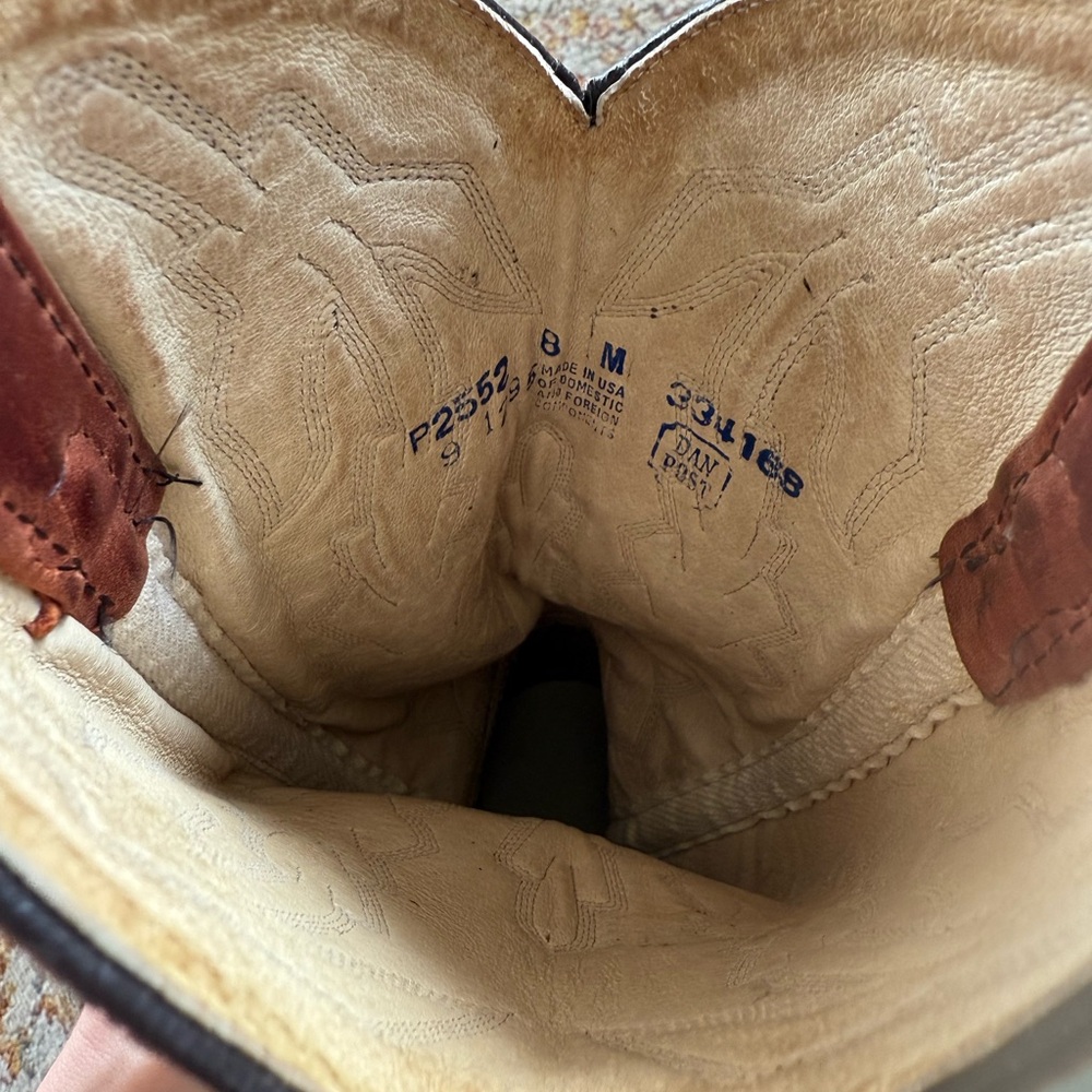 Dan Post Tan and Cream Cowboy Boots - Picture 6 of 7